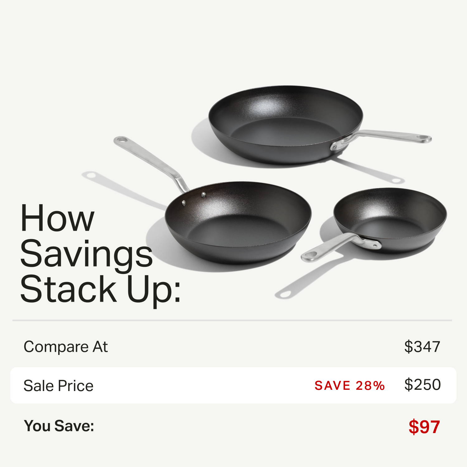 Seasoned Carbon Steel Frying Pan Set - Image 2